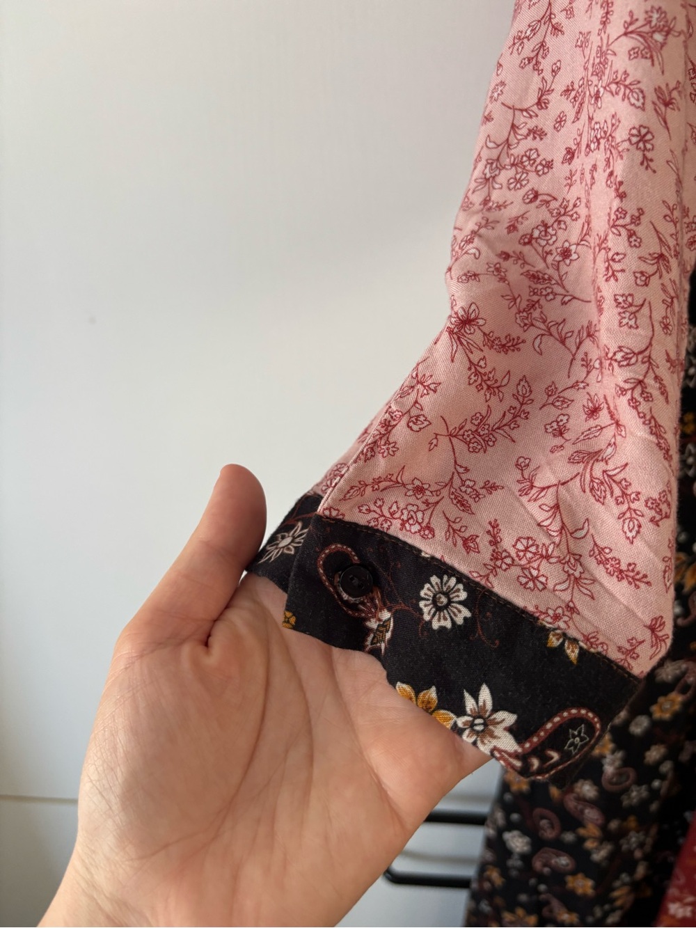 Zara Woman Patchwork Paisley Floral Maxi Shirt Dress XL Boho Prairie Whimsigoth - Picture 4 of 12